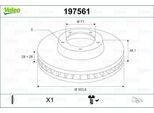 Valeo 197561 Disco Freno Oe 424993 Compatibile Con Berlingo, C4, C5, Combo, Grandland, 3008, 308, 407, 5008, 508, Partner, Rifter