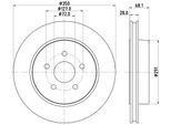 Hella 8DD 355 120-911 - Disco Freno Oe 05290731AA Per Grand Cherokee Iii (Wh, Wk)