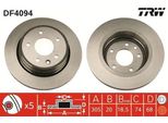 Trw DF4094 - Disco Freno Oe C2C41251 Per XK8 (X100), Xj (XJ40, XJ81), Xj (X300, X330), Xj (X308)