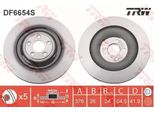 Trw DF6654S - Disco Freno Oe C2P13648 Per Xf (X250), Xj (X351), Xk (X150)