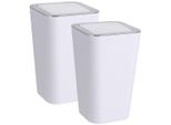 Kosmetikeimer WENKO Candy, weiß, B:18cm H:28,5cm T:18cm, Kunststoff, Mülleimer, Kosmetikeimer