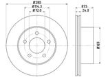 Hella 8DD 355 108-591 - Oe 05015965AA Disco Freno Per Cherokee (Xj), Grand Cherokee I (Zg, Zj), Wrangler I (Sj, Yj), Wrangler Ii (Tj)