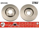 Trw DF4105 - Disco Freno Oe XR858130 Per S-Type (X200)