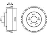 Bosch 0 986 477 228 - Oe 0K552 26251A Tamburo Del Freno Per Carnival I (Up), Carnival Ii (Gq)