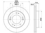 Hella 8DD 355 107-381 - Oe 0K011325XC Disco Freno Per Sportage (K00)