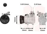Van Wezel 8200K221 - Compressore Aria Condizionata Oe 97701 1C600 Per Getz (Tb)