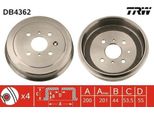 Trw DB4362 - Tamburo Freno Oe LK3502111 Per C1 (Pm, Pn), C1 Ii (Pa, Ps), 108, Aygo (B1), Aygo (B4)