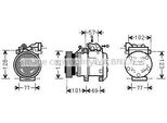 Prasco HYK208 - Compressore Aria Condizionata Oe 977012E300 Per Tucson (Jm), Sportage (Je, Km)