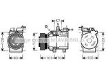 Prasco HYK209 - Compressore Aria Condizionata Oe 977012E200 Per Tucson (Jm), Sportage (Je, Km)