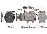 Van Wezel 8200K439 - Compressore Aria Condizionata Oe 977011W550 Per Santa Fe Iii (Dm)