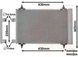 Van Wezel 40005215 Condensatore Climatizzatore Condensatore Climatizzatore Adatto Per Peugeot 307 Sw (3H) + Essiccatore