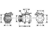 Prasco KAK146 - Compressore Aria Condizionata Oe 977012E500 Per Tucson (Jm), Sportage (Je, Km)