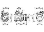 Prasco KAK145 - Compressore Aria Condizionata Oe 977012D700 Per Tucson (Jm), Sportage (Je, Km)