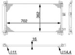 Mahle Ac 597 000S - Oe 6455HR Condensatore Aria Condizionata Con Essiccatore Per C6 (Td), C5 Iii (Rw), C5 Iii (Rd), 508 (8E), 508 (8D), 407