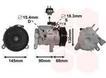 Compressore Aria Condizionata Van Wezel 2 Poli (2100K133) Compressore Aria Condizionata, Compressore Aria Condizionata, Compressore Refrigerante