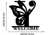 Inf Elegante Farfalla Nera In Metallo, Monogramma Da Parete Per Interni/Esterni