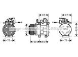 Prasco KAK124 - Compressore Aria Condizionata Oe 977013E050 Per Sorento I (Jc)