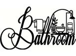 Inf Decorazione Murale Bagno In Ferro Nero - Ornamento Appeso Creativo
