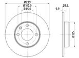 Hella 8DD 355 100-051 - Disco Freno Oe 811615301 Per Cordoba (6K), Ibiza (6K), Jetta Ii (165, 19E, 1G2), Polo (80, 86C), Polo (6V)