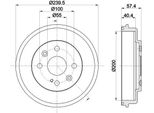 Hella 8DT 355 302-491 - Oe DA6A26251A Tamburo Del Freno Per 2 (De, Dh)