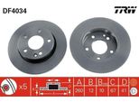 Trw DF4034 - Oe A 168 421 01 12 Disco Freno Per Classe A (W168)