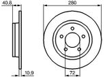 Bosch 0 986 479 181 - Oe BP6Y 26 251B Disco Freno Per 3 (Bk), 3 (Bl), 5 (CR19), 5 (Cw)