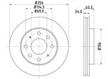 Hella 8DD 355 107-321 - Oe 51712M2010DS Disco Freno Per Santamo, S40 I (644), V40 (645)