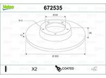 Valeo 672535 - Disco Freno Oe 6G912A315CC, Asse Posteriore Per Freelander 2 (L359)
