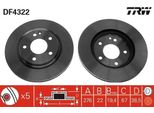 Trw DF4322 - Oe 168 421 07 12 Disco Freno Per Classe A (W168)