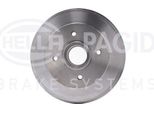 Hella 8DT 355 300-731 - Oe 424741 Tamburo Del Freno Con Mozzo Ruota Per Saxo, 106 Ii, 206 (2A/C), 206 (2E/K), 206 Sw (2E/K), 206 Van, 206+