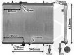 Van Wezel 40002269 - Oe 1330T1 Radiatore, Raffreddamento Motore Per C5 Ii (Rc), C5 Ii (Re), C5 Iii (Rd), C5 Iii (Rw), C5 (Re), 407, 407 Sw (6D, 6E)