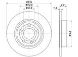 Hella 8DD 355 133-061 - Oe 2474230112 Disco Freno Per Classe A (W177), Classe B (W247), Cla (C118), Cla (X117)