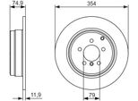 Bosch 0 986 479 612 - Disco Freno Oe SDB000211 Per Range Rover Iii (L322)