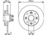 Ridex 82B0380 - Oe 4249 19 Disco Freno, Asse Posteriore Per C3 Ii Sc, C3 Iii Sx, C3 Picasso Sh, C4 Cactus, C4 La, C4 I Lc, DS3, DS3 Sa, DS3 Sb, 2008 I Cu, 207 Wa, Wc, 207 Cc Wd, 207 Sw Wk, 208 I Ca, Cc, 307, 307 Sw 3H, 307 Cc 3B