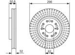 Bosch 0 986 479 485 - Oe 43512 50110 Disco Freno Per Gs (S16), Is I (E1), Is Sportcross (E1)