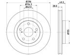 Hella 8DD 355 118-561 - Disco Freno Oe 4351206090 Per Es (V6), Auris (E15), Auris (E18), Camry (V4), Camry (V5), Prius Plus (W4), Rav 4 Iii (A3), Rav 4 Iv (A4)