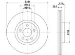 Hella 8DD 355 104-451 - Disco Freno Oe 1606400580 Per Jumpy (U6U), Jumpy (B), Scudo, Ulysse, 806 (221), 806 Van (Af), Expert (224), Expert (222), Expert (223)
