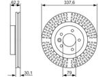 Bosch 0 986 479 705 - Disco Freno Oe Sdb 0006 12 Per Range Rover Sport (L320)