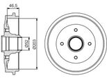 Bosch 0 986 477 253 - Oe 4247 40 Tamburo Del Freno Con Cuscinetto Ruota Per Xsara, Zx (N2), 306
