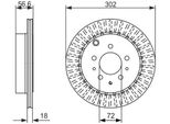 Bosch 0 986 479 757 - Oe L206 26 251 Disco Freno Per CX-7 (Er)
