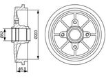 Bosch 0 986 477 126 - Oe 4247 40 Tamburo Del Freno Per Xsara, Zx (N2), 306