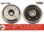 Trw DB4159B - Oe 4247 35 Tamburo Del Freno Con Cuscinetto Ruota Per Saxo, 106 Ii, 206 (2A/C), 206 (2E/K), 206 Sw (2E/K), 206 Van, 206+