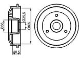Bosch 0 986 477 118 - Oe 4247 33 Tamburo Del Freno Con Cuscinetto Ruota Per Saxo, 106 Ii