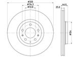 Hella 8DD 355 114-491 - Oe G31Y3325XA Disco Freno Per 6 (G)