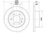 Hella 8DD 355 131-841 - Oe 9104230200 Disco Freno Per Esprinter (B907, B910), Sprinter (W907, W910), Sprinter (W907), Sprinter (W910)