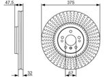 Bosch 0 986 479 A26 - Oe A 164 421 06 12 Disco Freno Per Classe Gl (X164), Classe R (W251)