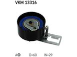 Skf Vkm 13316 Rullo Tenditore, Cinghia Dentata Oe 1606948180 Compatibile Con Proace, Berlingo, C-Elysee, C3, C4, C5, DS3, DS4, DS5, Jumpy, Spacetourer, Scudo, B-Max, C-Max, Ecosport, Fiesta, Focus, Galaxy, Mondeo, S-Max, Tourneo, Transit, 2, 3, 5, Asx, Combo, 2008, 206, 207, 208, 3008, 301, 308, 4008, 5008, 508, Expert, Partner, Rifter, C30, S40, S60, S80, V50, V60, V70