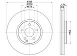 Hella 8DD 355 120-961 - Oe 2114211112 Disco Freno Per Classe E (W211), Classe E (S211)