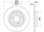 Hella 8DD 355 133-351 - Oe 2474230212 Disco Freno Per Classe A (W177), Classe B (W247), Cla (C118), Cla (X117), Gla (H247), Glb (X247)