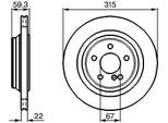 Bosch 0 986 478 966 - Oe A 220 423 03 12 Disco Freno Per Classe S (W220), Classe S (C215)